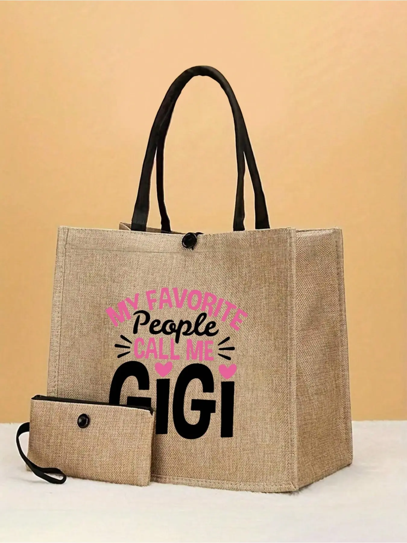 Lincoln Letter Print Handbag, Reusable Gift Bag, Large Capacity, Ideal for Weddings, Birthdays, Beaches, Holidays, Personalized Gift