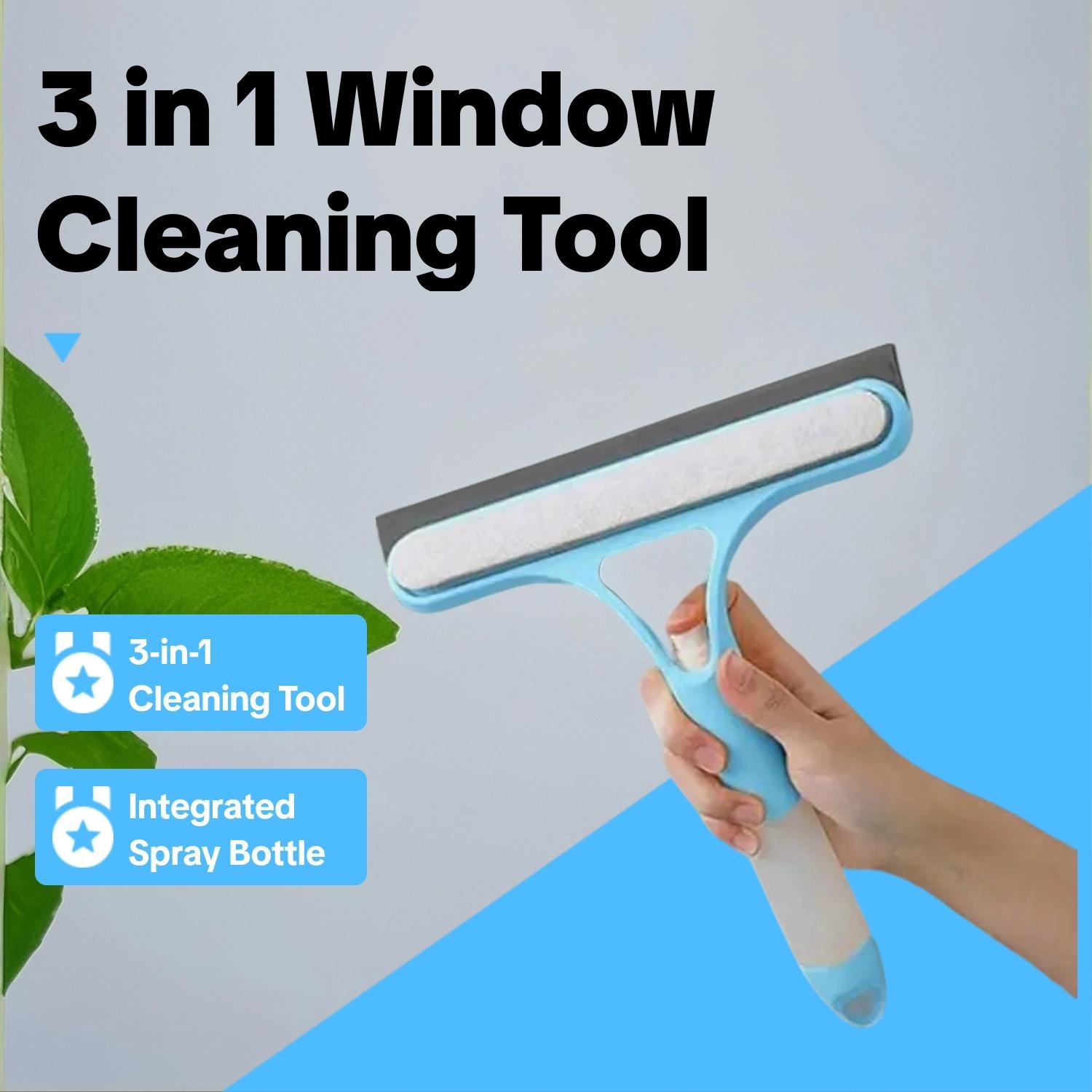 3 in 1 Window Cleaning Scraper, Window Squeegee, Easy To Clean Glass Scraper with Spray Bottle, Multi-function Window Cleaning Tool, Household Items 3 in 1 Window Cleaning Scraper, Window Squeegee, Easy To Clean Glass Scraper with Spray Bottle, Multi-function Window Cleaning Tool, Household Items