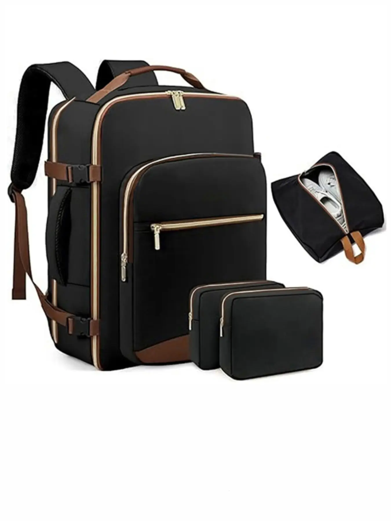 Autumn Winter Travel Backpack, Expandable Luggage Bag with 3 Pockets, Waterproof Laptop Case for 17.3 Inch Notebook, All Seasons Use