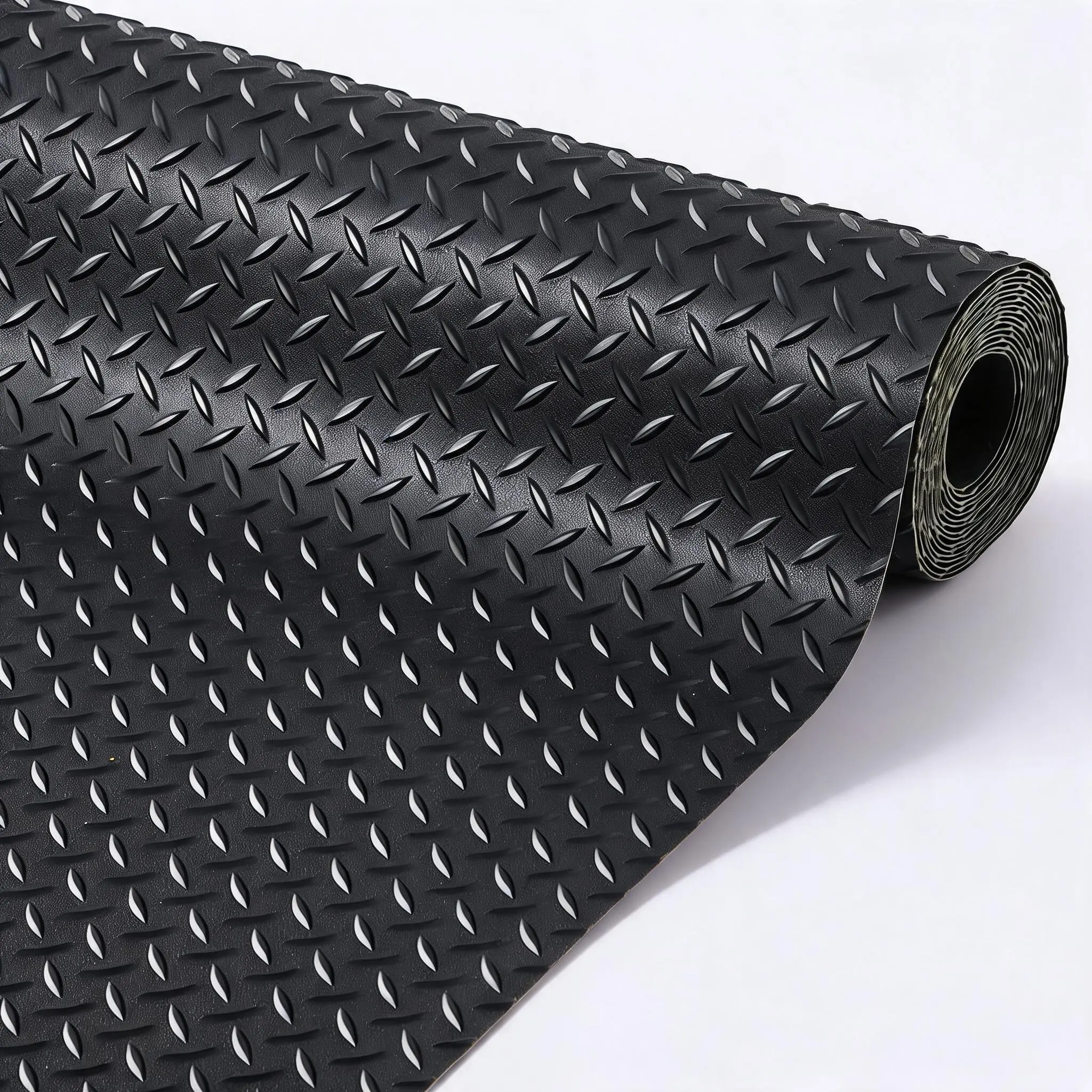 Non-Slip Garage Floor Mat, 2.8Mm Thick Diamond Plate PVC Rubber Roll for Trailer, Garage, SUV, Workshop, Gym & Warehouse Protection, Floor Protector Mat
