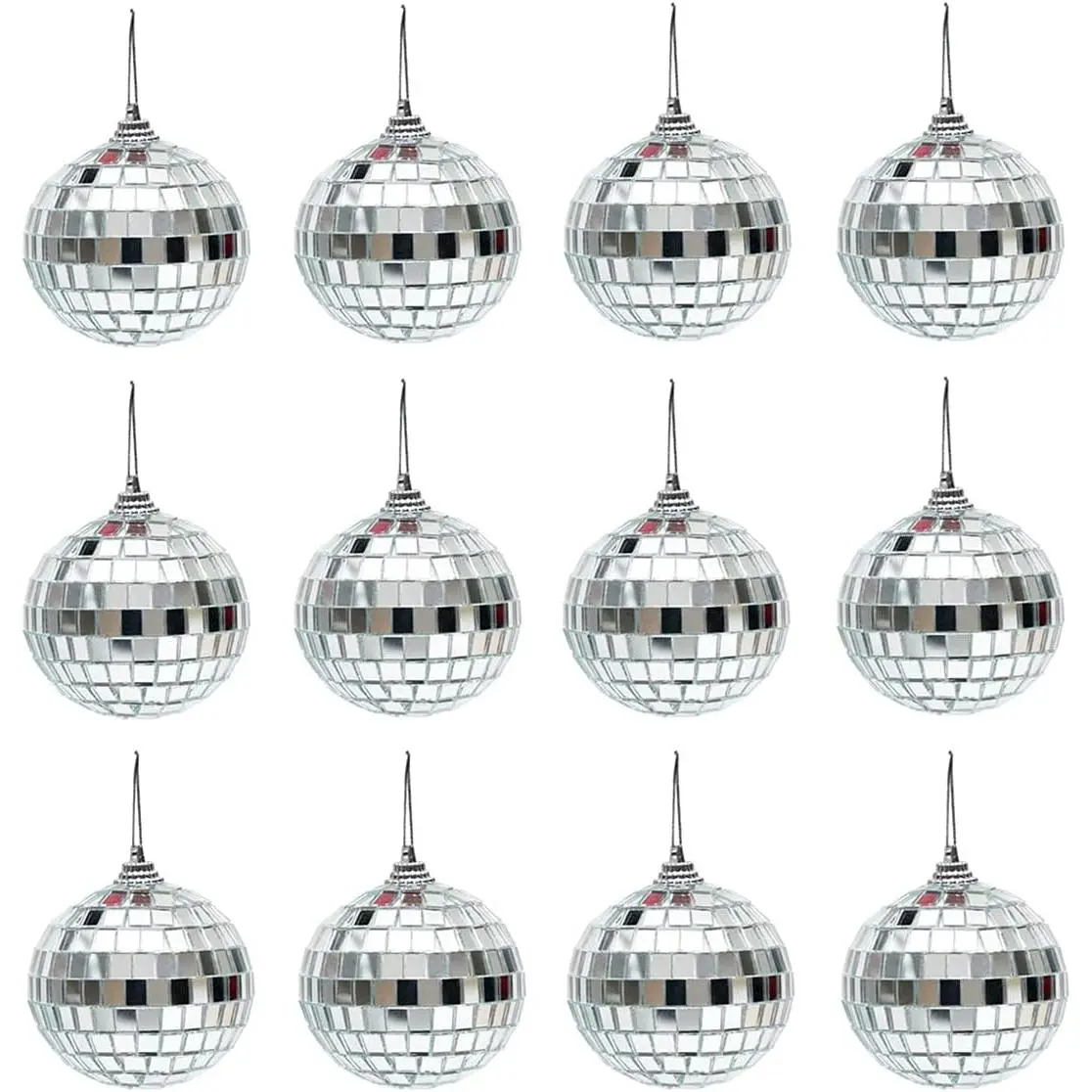 12 count Mini Disco Ball Party Ornaments Christmas Tree Decoration for Holiday Wedding Party Dance and  Festivals Decoration (2 Inch)