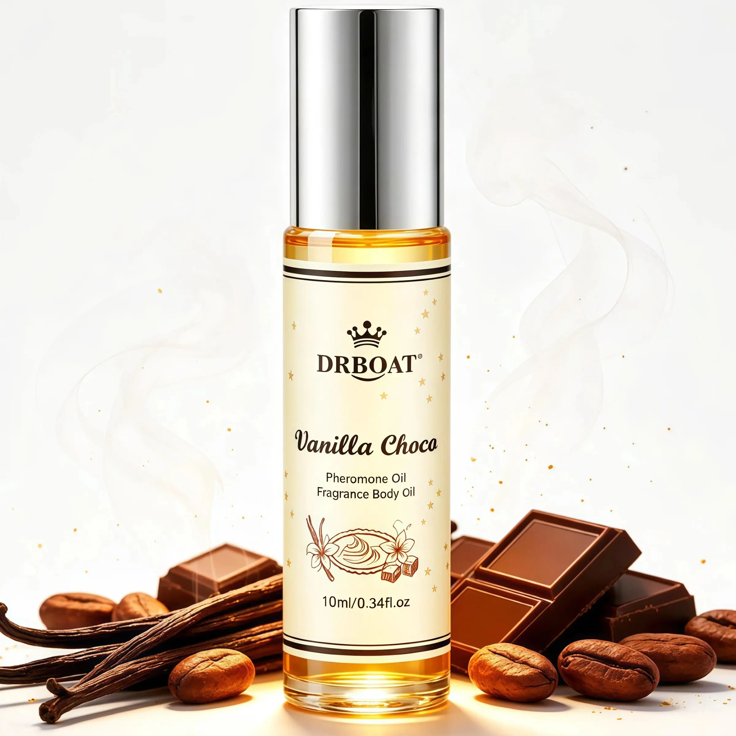 Vanilla Choco Pheromone Oil - Rich 10ml Roll-On Perfume Oil，vanilla Chocolate Decadent Eau De Toilette，unctuous Fragrance Body Oil, For Daily Use, Convenient for Travel.