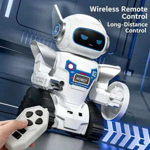 RC Children Battle Robot Toy, 2.4GHz Remote Control Dance Smart Robot, Sound Effects, Tray, Multiplayer Combat, Rechargeable Stem Gift