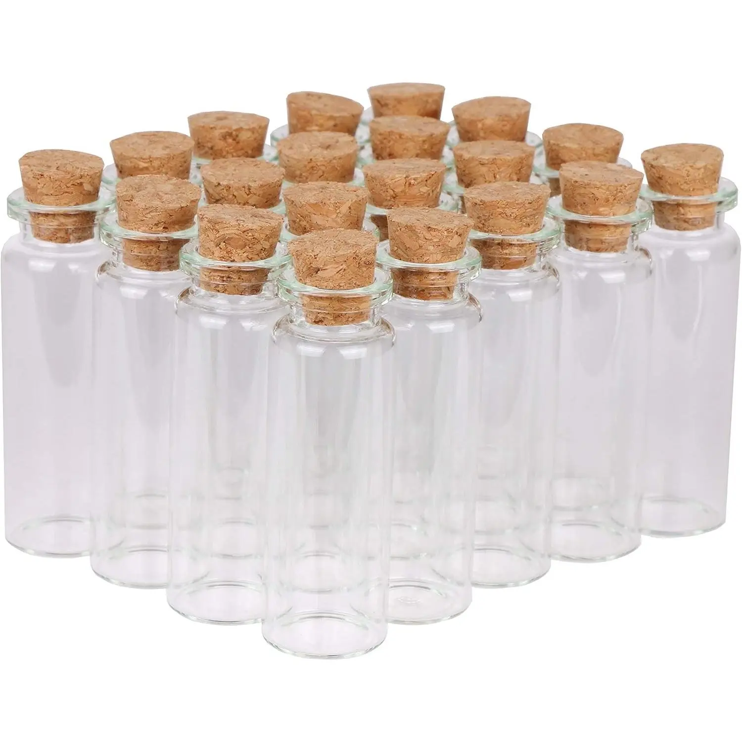 24 Sets 15ml Mini Glass-Cork Bottles with Secure Cork Stoppers for Wedding Favors, Crafters, DIY Home Supplies Decoration