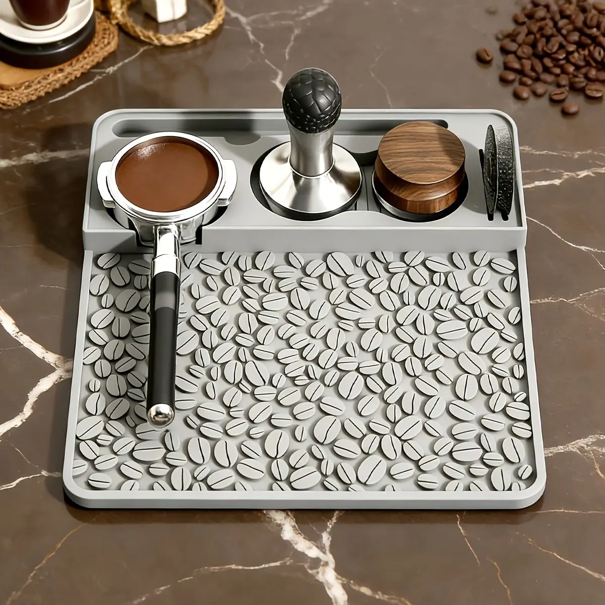 Single-Pack Coffee Shop Espresso Tamper Mat, Non-Slip Espresso Tamper Mat & Holder, High-Quality Heat-Resistant Tamping Station, Professional Grade