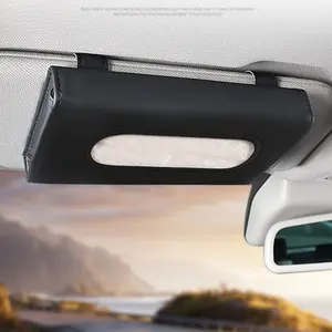 New PU Leather Tissue Box for Car Truck Dashboard Mount Holder, Car Interior Storage Decorative Accessory, Automotive Paper Towel Case
