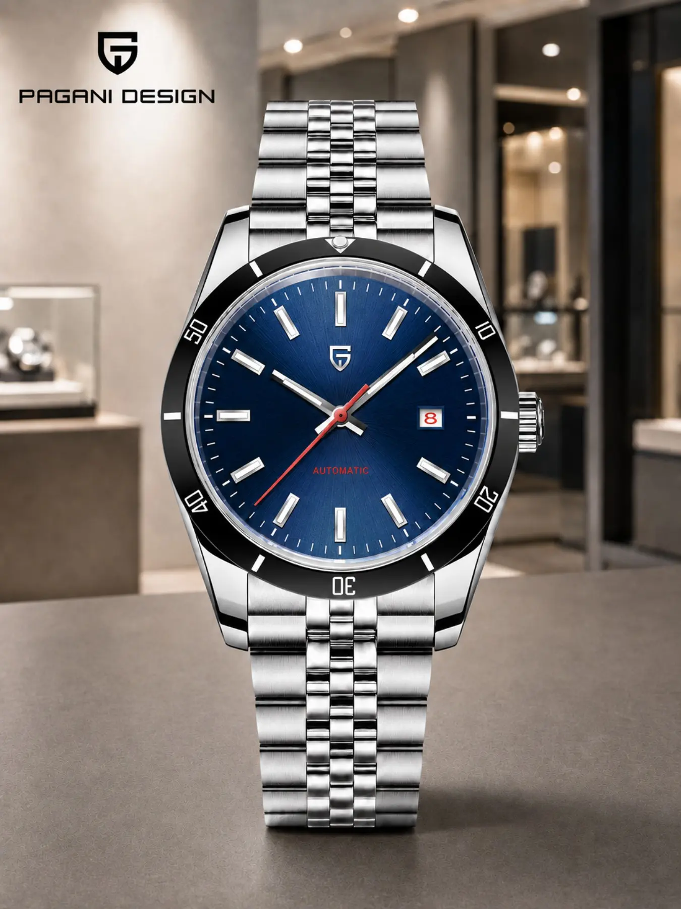 PAGANI DESIGN O-Graph Blue 2026 New Men's Automatic Mechanical Watch, Seagull ST16 Movement, 42-Hour Power Reserve, 39.5mm Stainless Steel Wristwatch, Sapphire Crystal, 100M Water Resistant, Folding Safety Clasp PD-1821