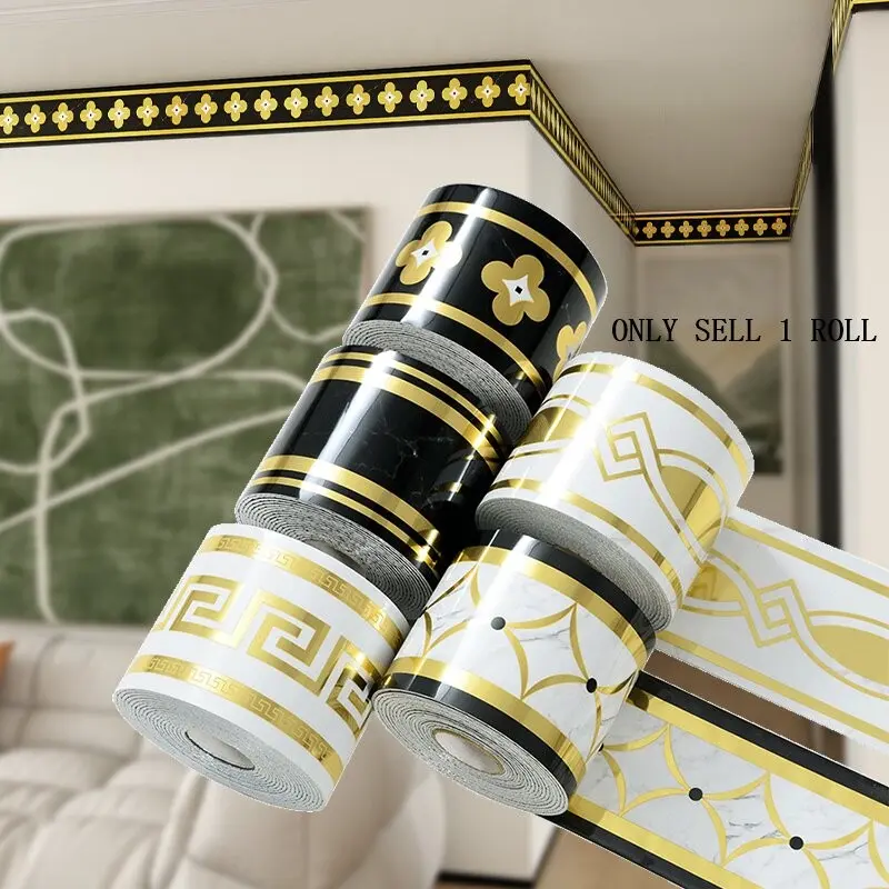 1 Roll, 3.94in*196.85in peel and stick baseboard, vinyl wall baseboard trim, Easy to Tear And Apply, Suitable for Door Frames, Living Room And Floor Protection Strips, TV Background Walls And Bathroom Wall Stickers. Easy to Clean, Ideal for Enthusiasts.
