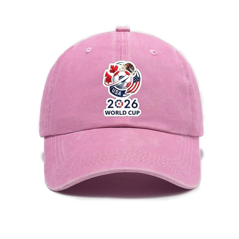 2026 USA-Canada-Mexico World Cup Printed Washed Vintage Soft Top Baseball Cap for Men and Women, Trendy Hat Reindeer Cupid