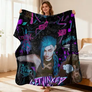 Neon Rebel Get Jinxed Pattern Printing Flannel Blanket Nap Blanket Fashion Print Soft Camping Christmas Gift Stylish and Functional Stylish Elegant Durable Perfect Comfortable Cozy Perfect Ideal