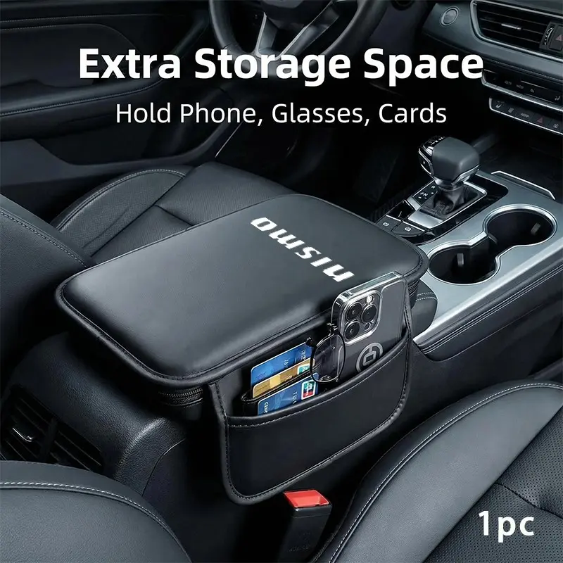 Nissan Nismo Center Console Protective Pad, PU Leather, Stain & Wear Resistant, Easy Install, Unisex, Batch A19961208