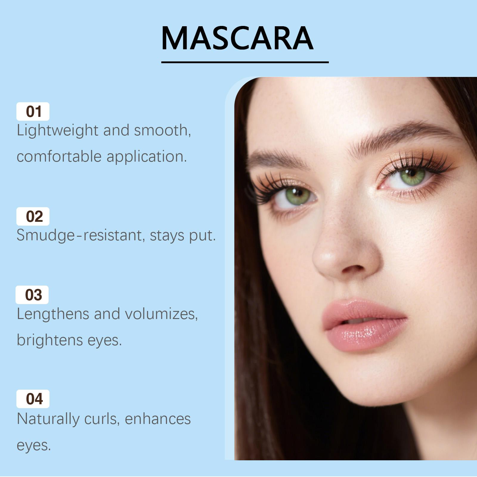 zephoco Women's Curling Mascara Naturally shapes and curls lashes, has a light and smooth texture, is resistant to smudging and easy to remove