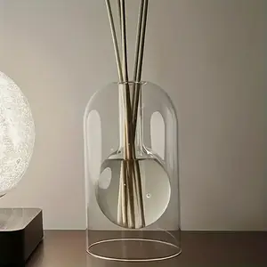 1pc Elegant Flameless Glass AromaRelax Diffuser Bottle - Portable Design for Home & Car, Ideal Essential Oil Vase & Decor Gift for Valentine's, Halloween, Easter, Thanksgiving, Christmas