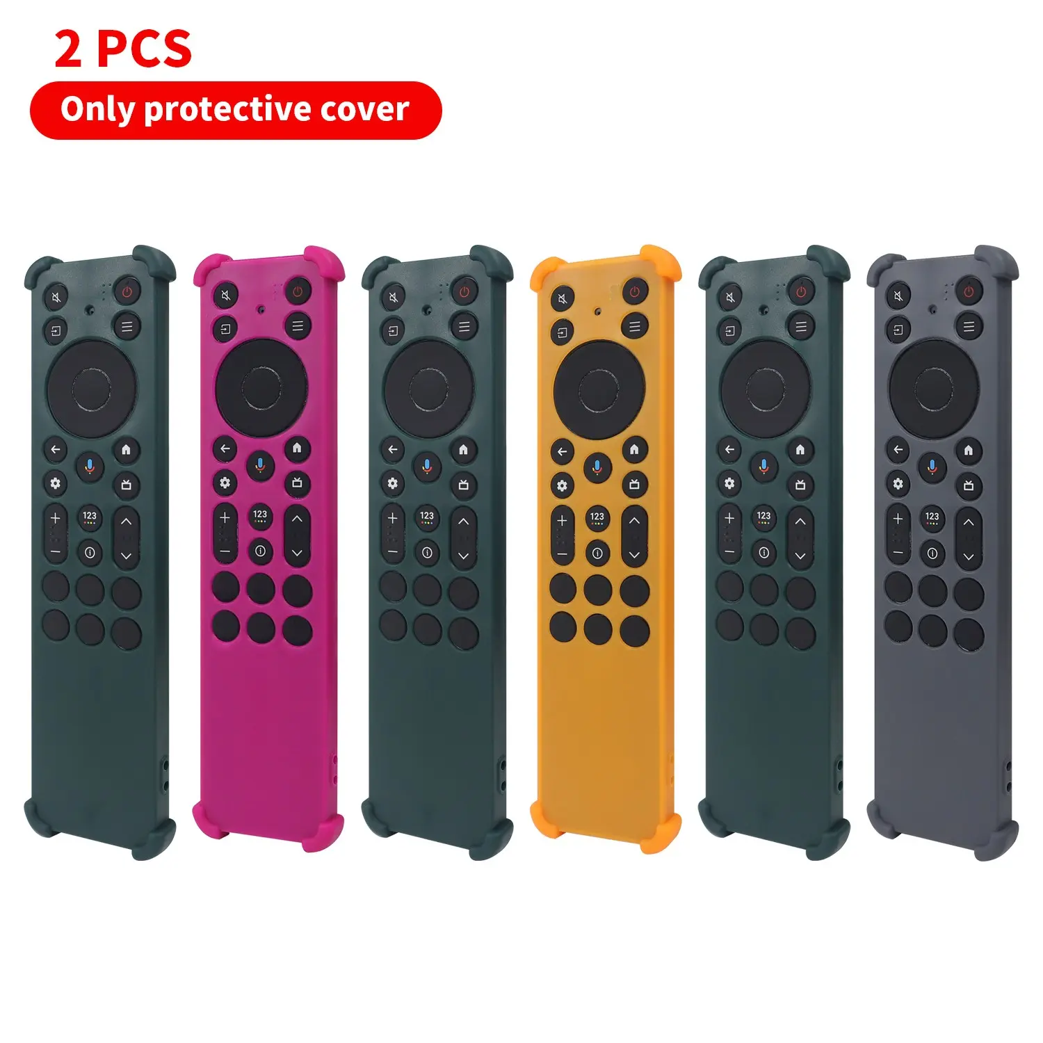 2pack Silicone Cover for Rc923a Fmb1 / Rc813a Fmb1 Qm6k Qm7k TV Remote Control, Durable Protective Case, Easy Installation