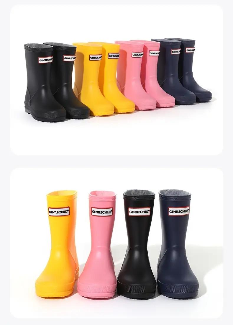 [Soft Rubber Rain Boots] Lightweight Rain Boots |           Boys Outdoor Simple Boots 2-8 Years Old Kindergarten Students Soft Non-Slip All-Season High-Quality Shoes School Day Camping Beach Garden Play Integrated Design Keep Feet Dry