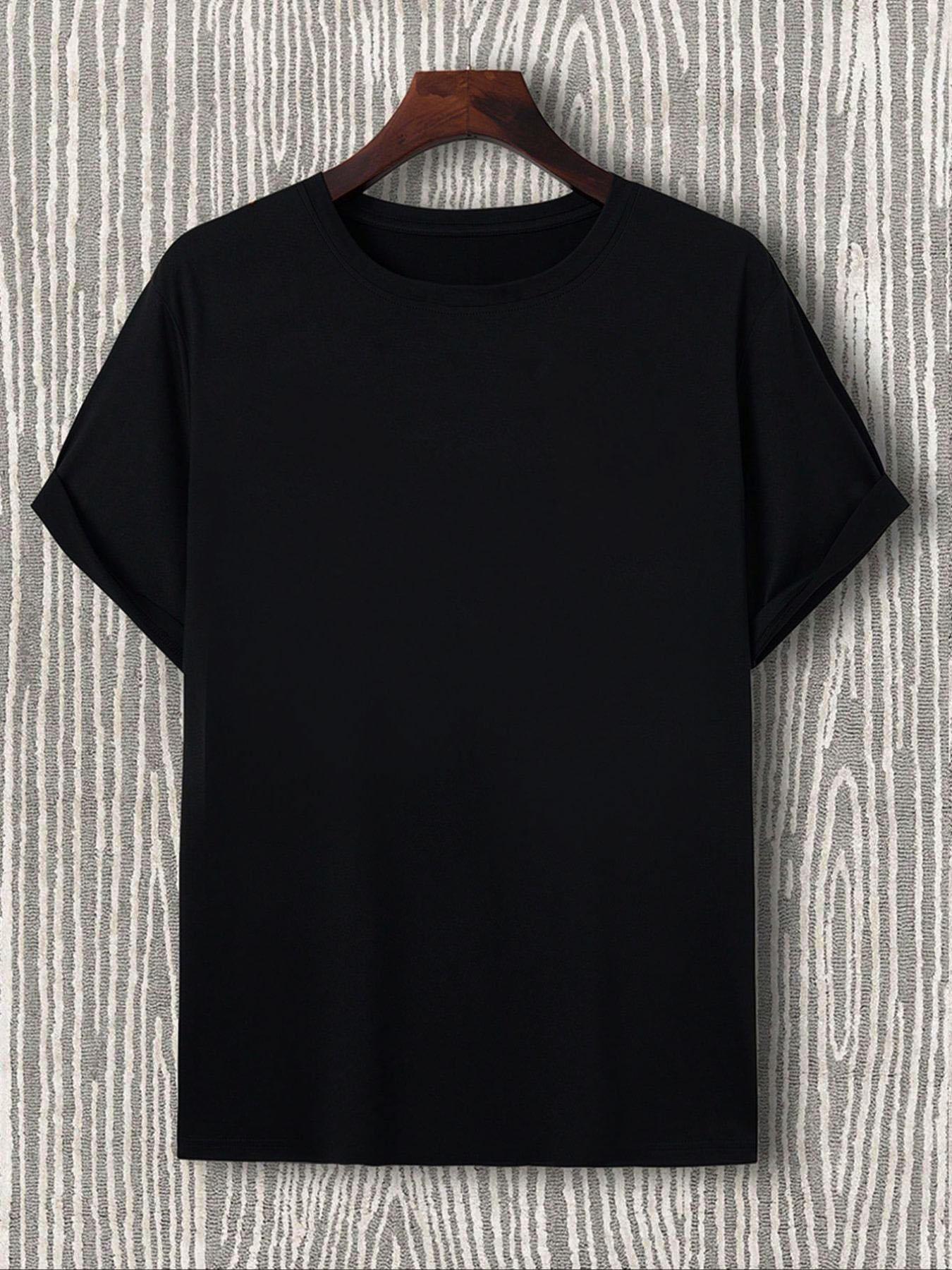 Men's Letter & Heart Print Round Neck Tee, Regular Fit Casual "I Love My GF" Print Short Sleeve T-shirt For Summer, Men's Top For Daily Outdoor,Men's Solid Color Crewneck Tee for Gym & Casual