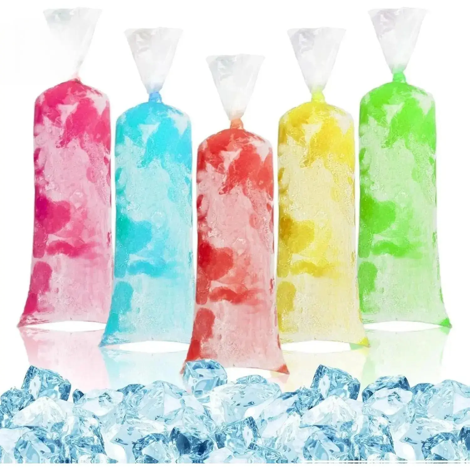 2026 New Deal 100Pcs Ice Candy Plastic Freezer Bags, Disposable Mexican Ice Pop Molds for Homemade Ice Cream, Yogurt & Fruit Smoothies, Reusable Popsicle Wrapper Storage Bags