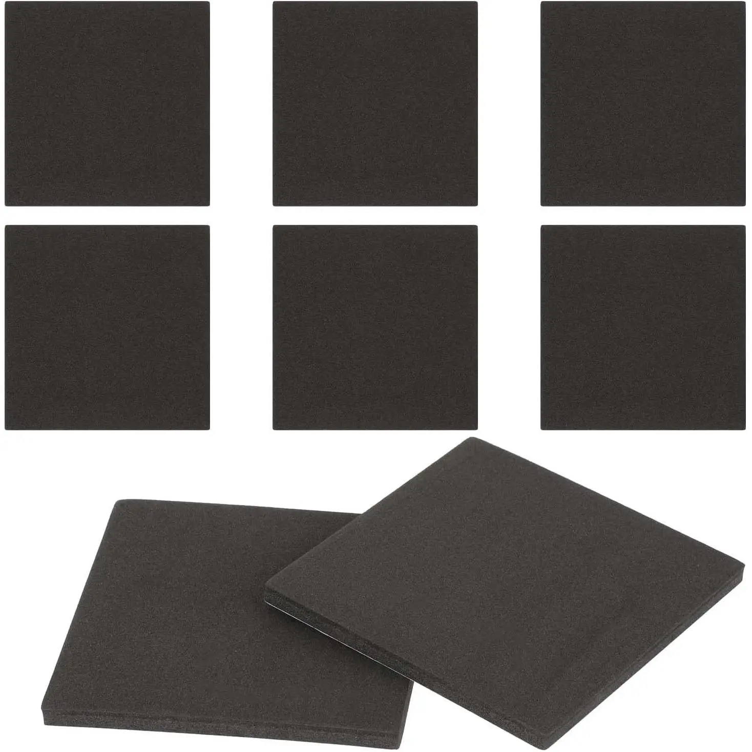 8Pcs Adhesive Backing Foam Padding Sheets Self Stick Neoprene Black Insulation Thin Closed Cell Foam 4 X 4 X 1/4 Inch Square Pad for Craft