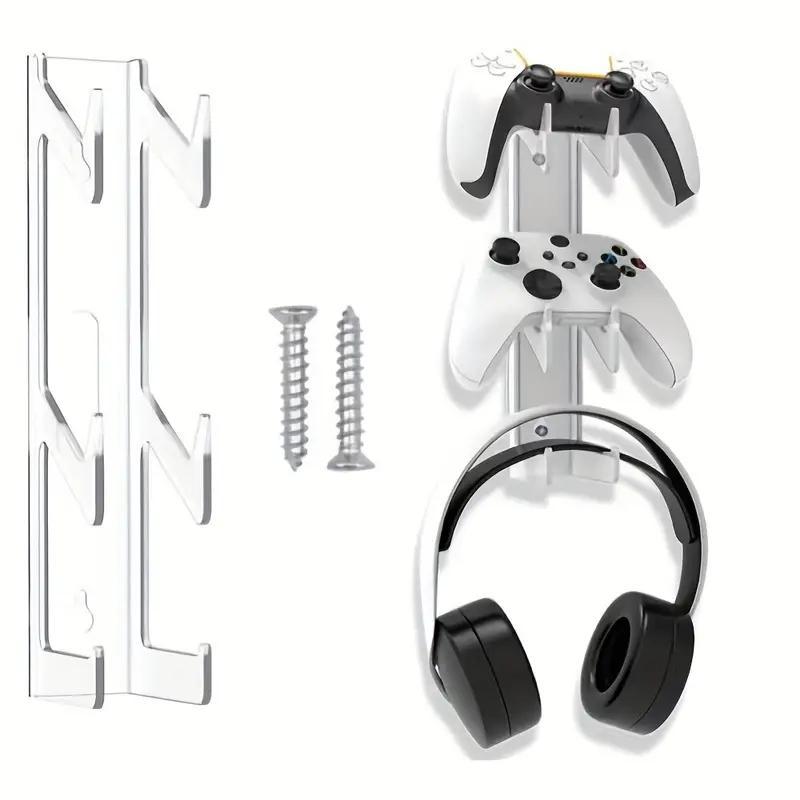 3-layer Game Controller Stand & Headphone Stand, Storage Stand For PS5 S4 Controller, Controller Holder Headset Stand Gaming Accessories, Headphone Hanger