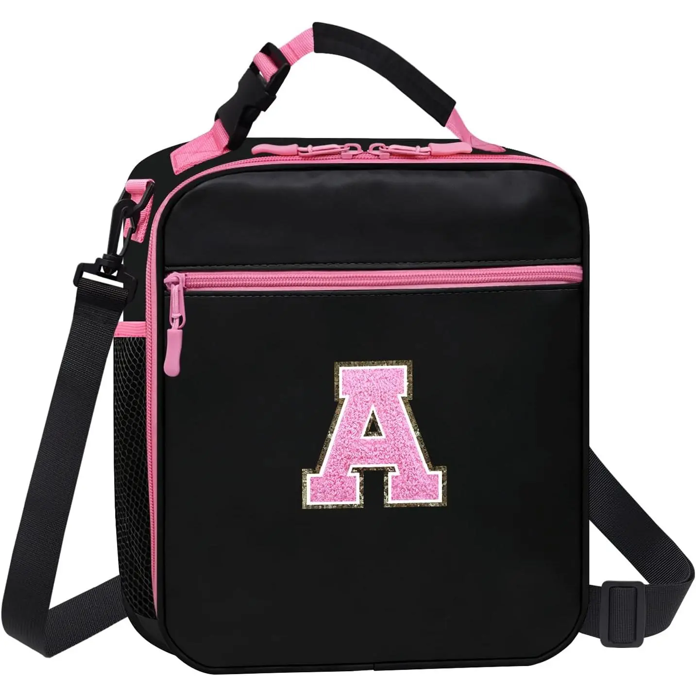 Lunch Box for Women Girls  School Backpack Work Picnic Meal  Cooler Bags Heated Insulated Lunch Bag,  Lunch Tote Bags Water Bottle Holder Handheld  Strap Black  A