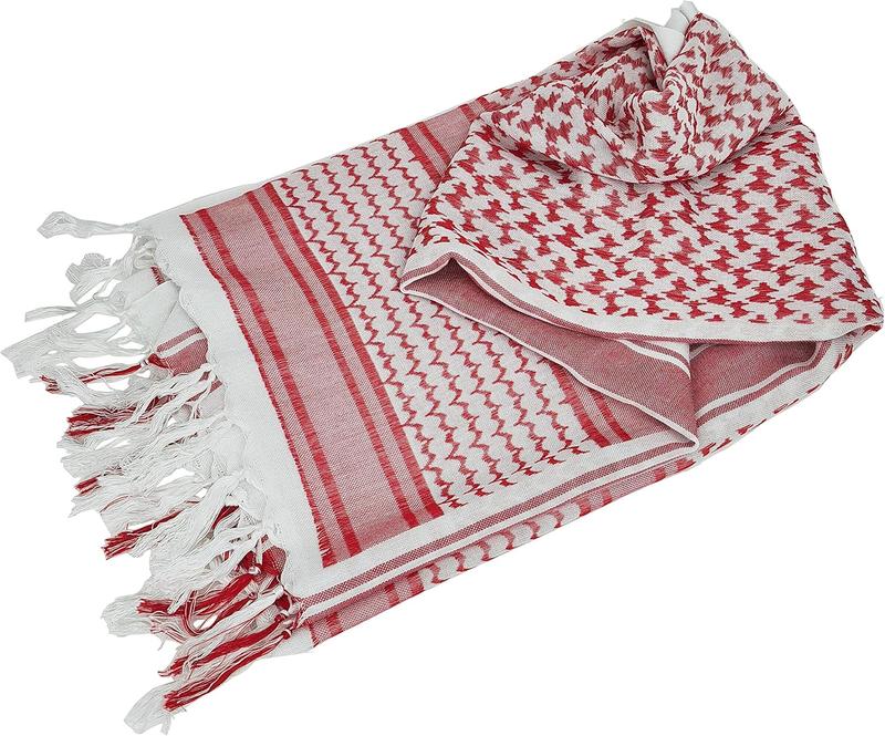 Luxns Military Shemagh Tactical Desert Scarf / 100% Cotton Keffiyeh Scarf Wrap for Men And Women