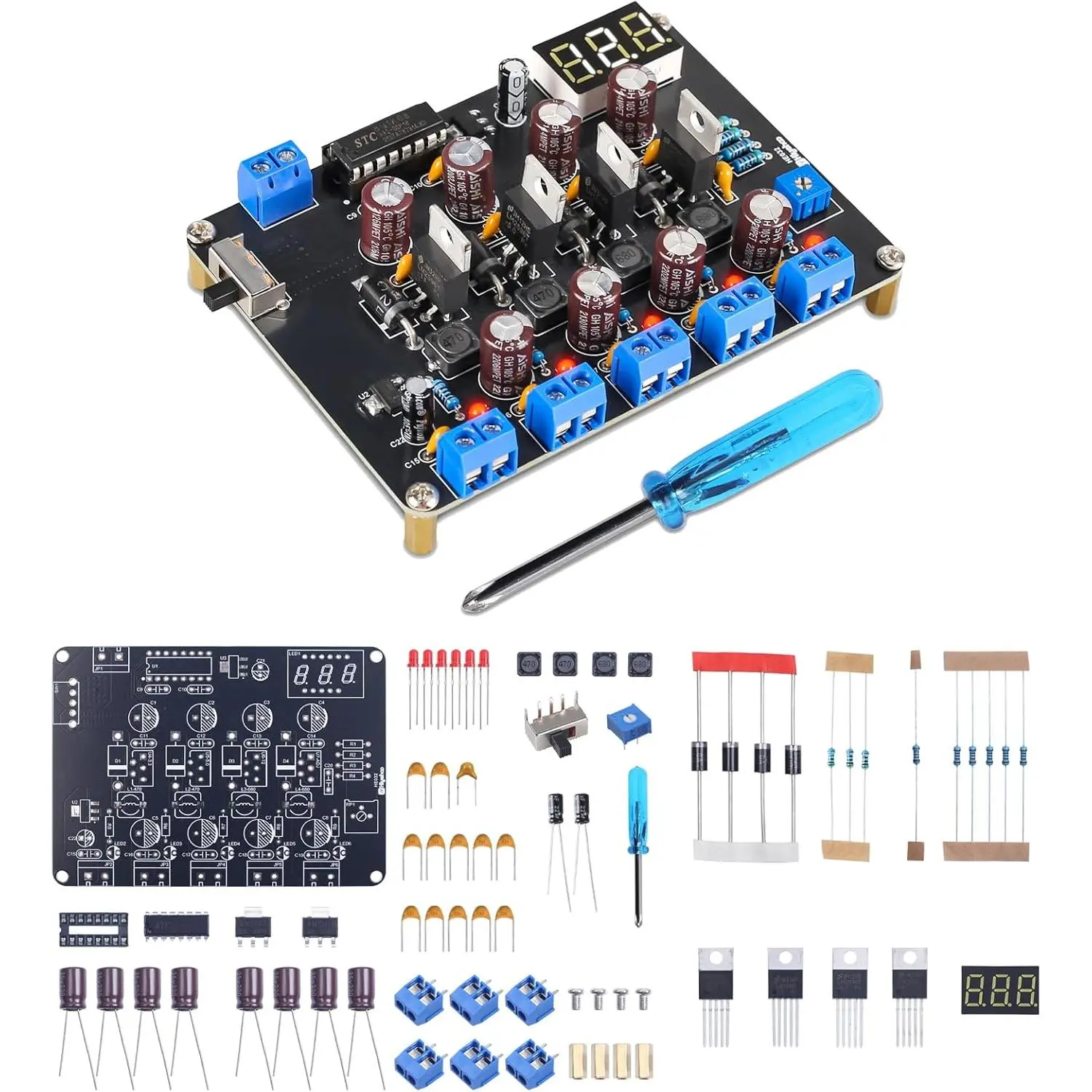Soldering Kit with Adjustable Power Supply, Complete with Voltage Output Module for Classroom Projects and Electronics Learning
