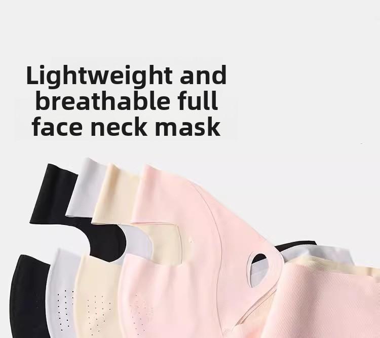 Ice silk face mask for women, new high-fashion sun protection mask, full-face neck protection integrated mask, sunshade and UV protection