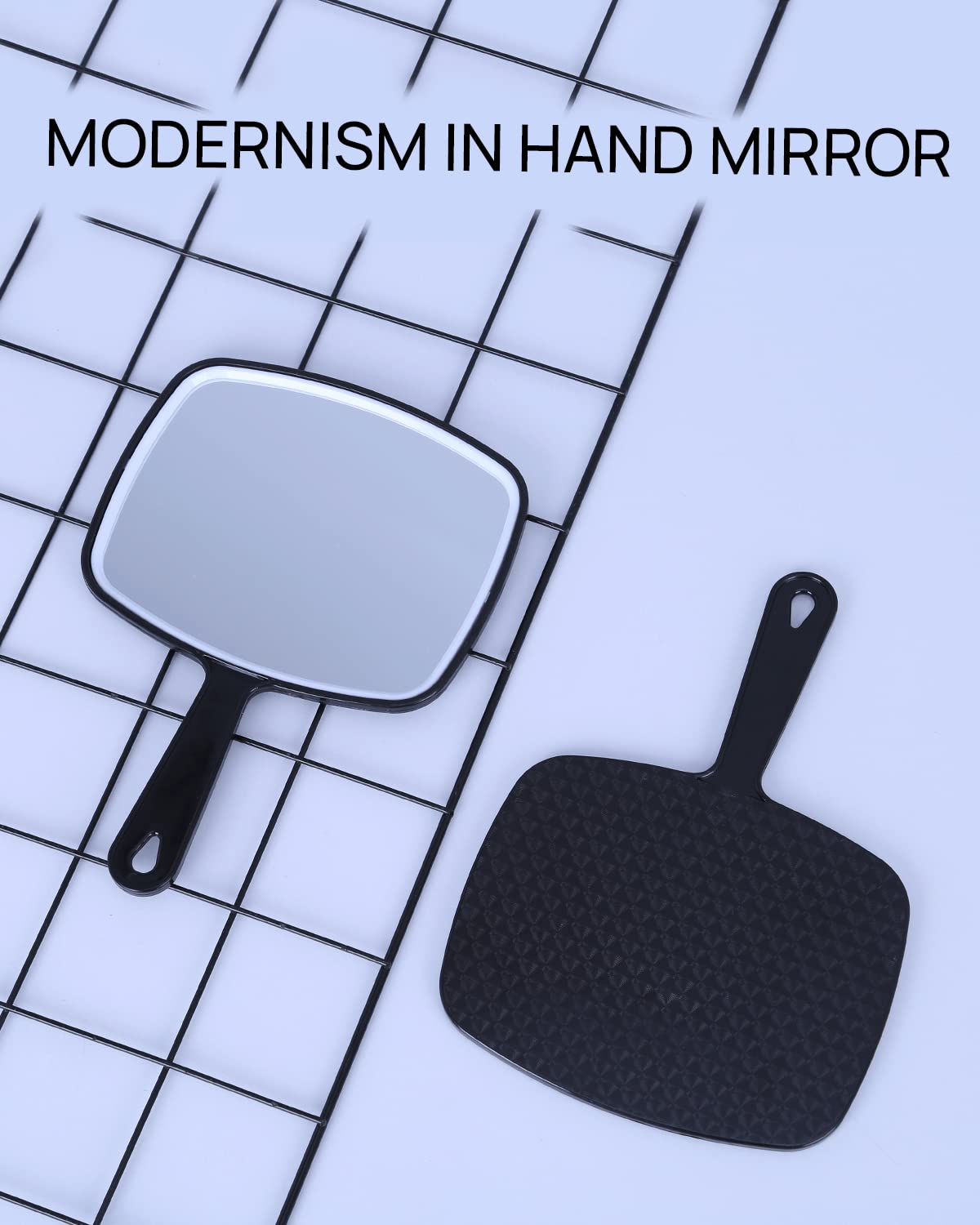 Hand Mirror, Large Black Handheld Mirror with Handle