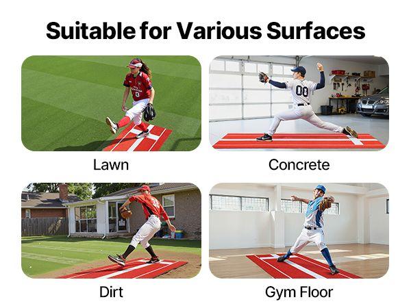 10x3ft Softball Pitching Mat Baseball Pitching Rubber Mound for Indoor Outdoor 10x3ft Softball Pitching Mat Baseball Pitching Rubber Mound for Indoor Outdoor
