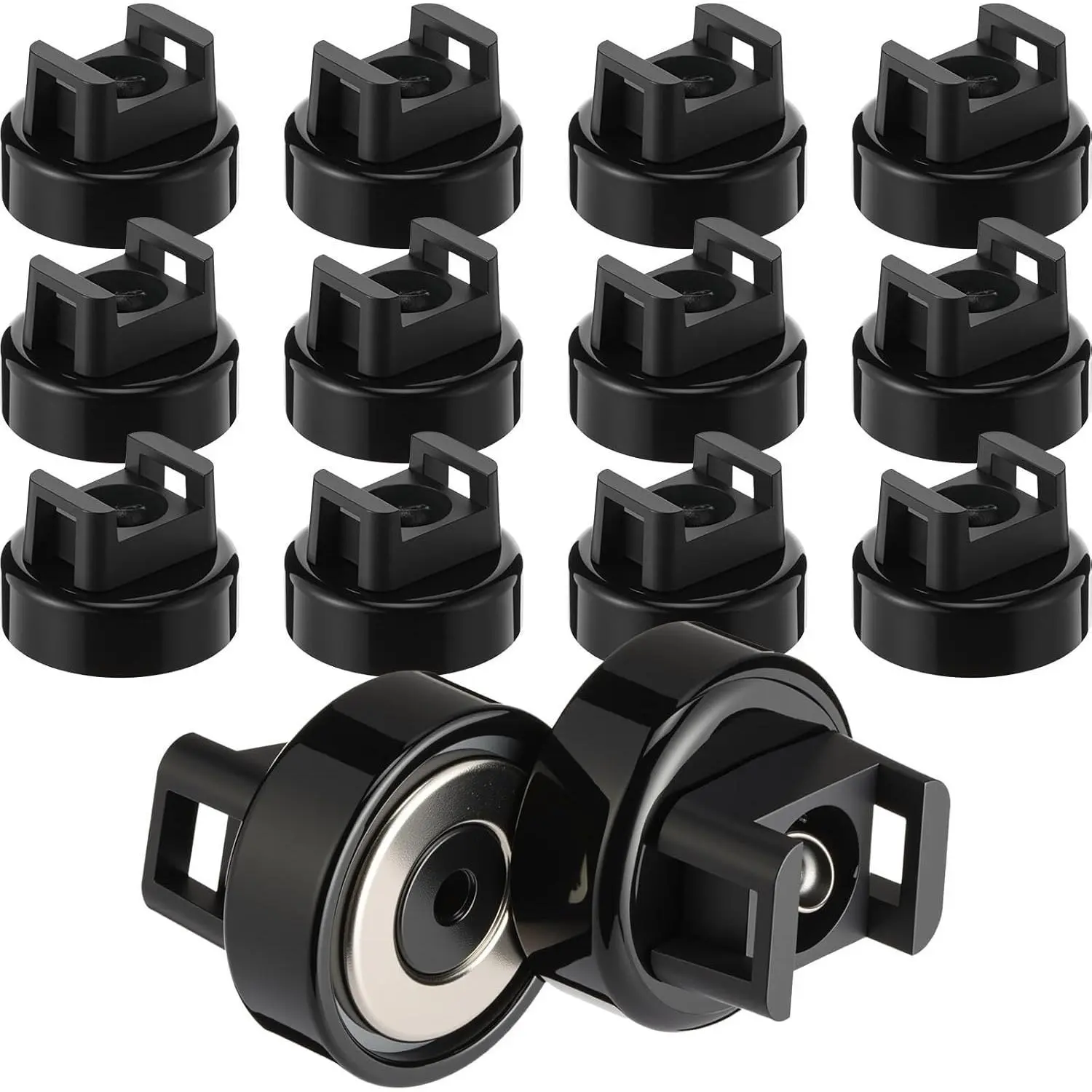 GJAHSH Heavy-Duty Magnetic Cable Tie Mounts, 22mm Magnetic Zip Tie Mount Bases, 22lbs Strong Magnetic Wire Holders and Cable Organizers for Home, Office, Marine, and Electrical Wire Management