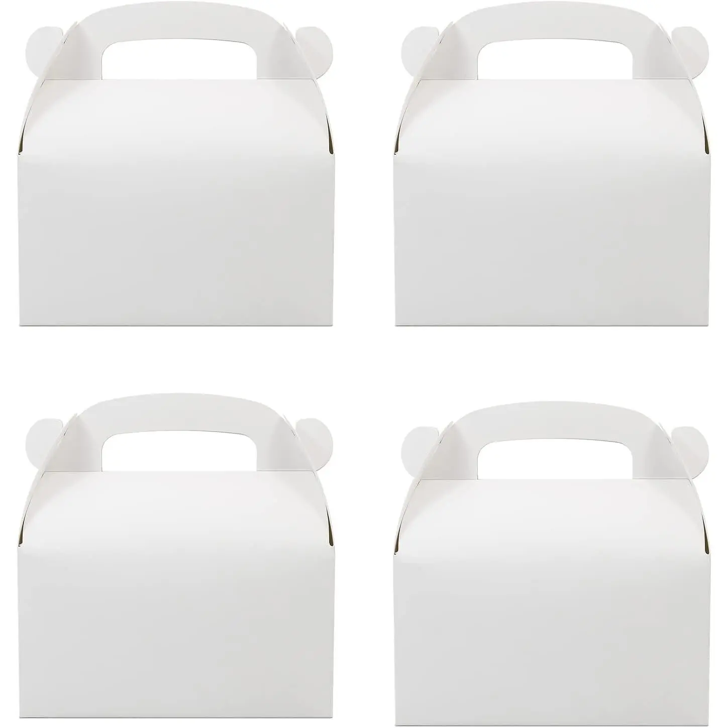 30Pcs White Gable Boxes with Handles - Party Favor Treat Gift Boxes for Wedding, Birthday, Graduation, Baby ShowerGift