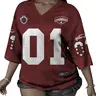 Unisex V-Neck Half Sleeve Knit Top, Quick-Dry Top, Loose-Fit Sports Shirt, Training Shirt, Number Print, Y2K Streetwear Style, Men's & Women's Apparel, Workout Tops