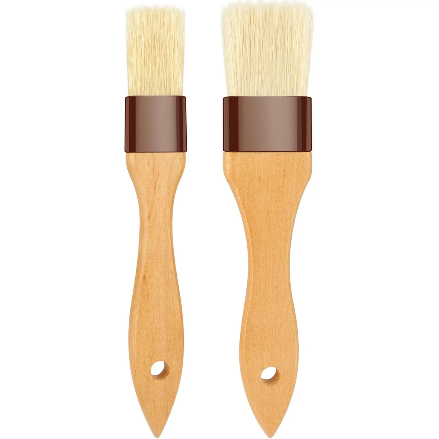 Pastry Brush-Basting Brush for Cooking,2 Pc  Bristles  Brush for BBQ,Beech Wooden Handle Butter Brush for Baking/Spreading Marinade/Sauce/Oil/Egg/Kitchen Brushes for Cooking(1 &1 1/2 inch)