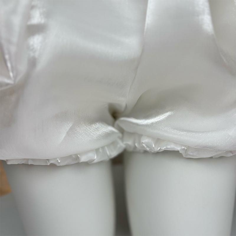 Satin Puffy Cake Skirts Women's Sweet Short Chic Ruffle Mini Skirt Preppy Style Girls Princess Lolita Cosplay Skirts Black/White