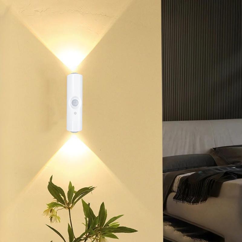 USB Rechargeable Motion Sensor Wall Light, Adjustable Brightness, Under Cabinet Lighting for Kitchen, Hallway, Closet, Stairs, Home Use, Multifunctional Lighting