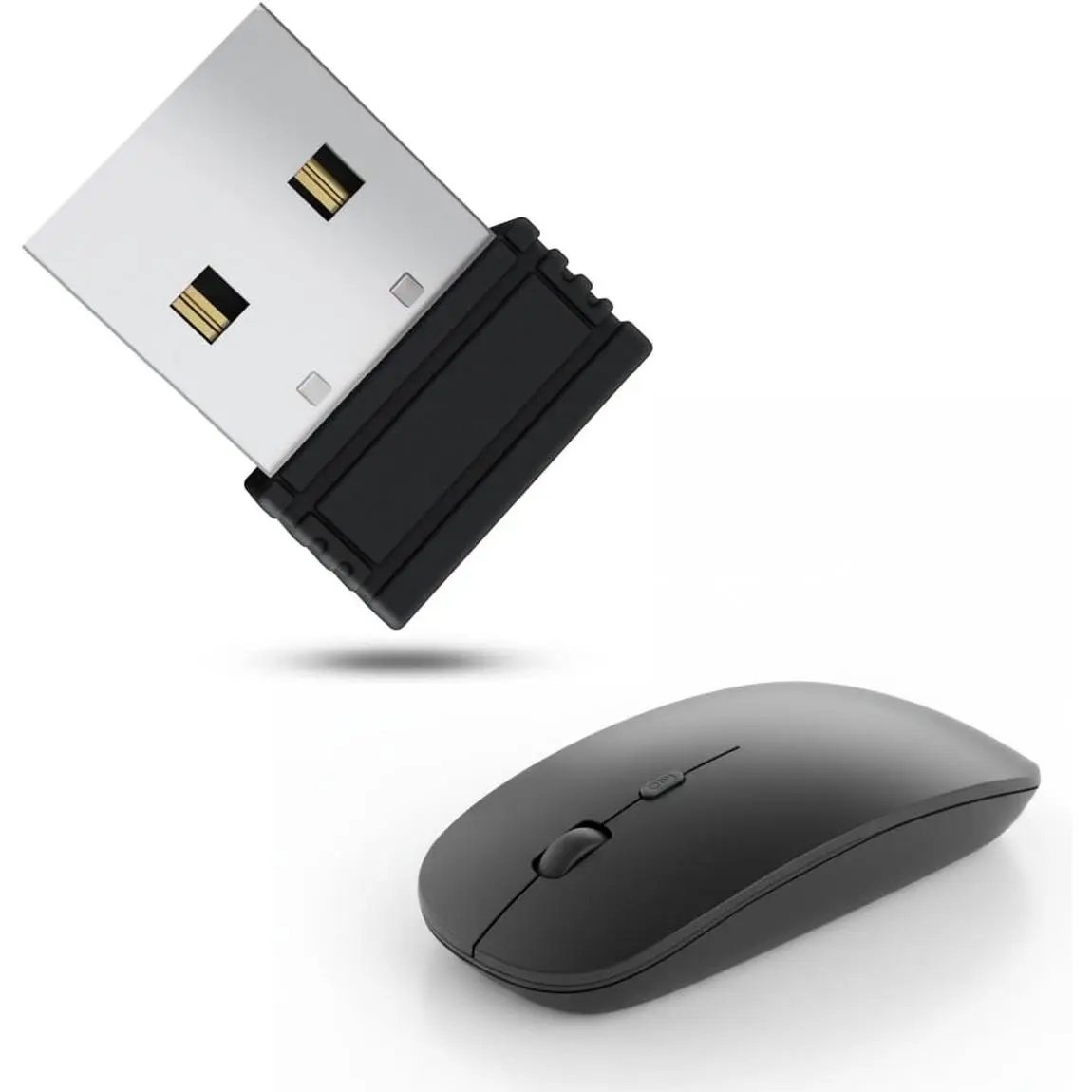 Slim Silent  , Rechargeable Ultra-Thin  Design, 2.4G Portable   for Office, , Notebook, MacBook, Windows Jiggler