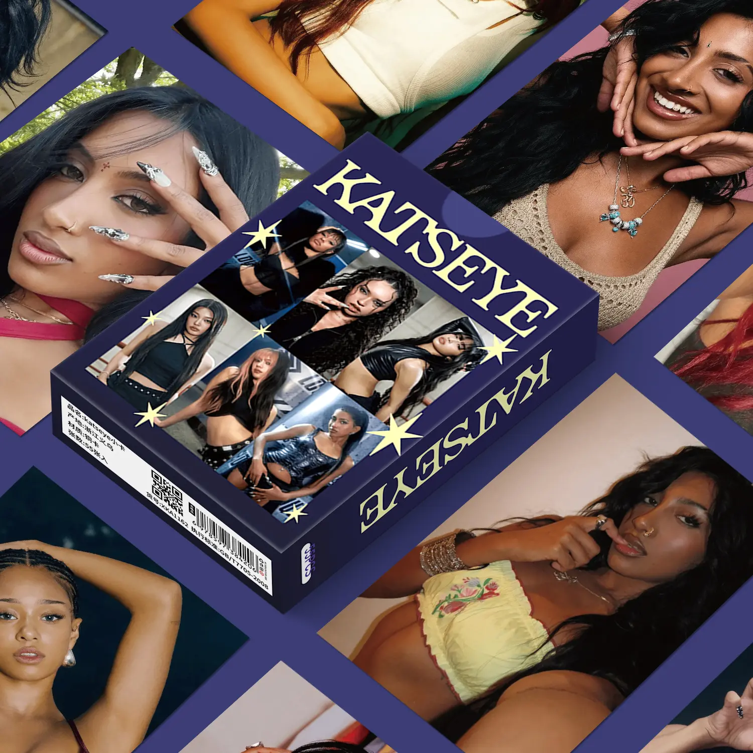 55Pcs KATSEYE Holographic Lomo Photocards, Holo Flash Collection Cards, Pop Girl Group Fan Merch, Double Sided Print Photo Cards for Fans Gift
