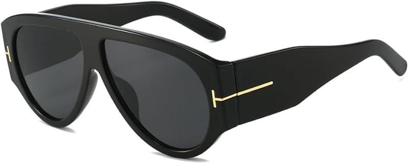 Retro Oversized Aviator Sunglasses for Women Men 70s Style UV400 Protection Luxury Thick Frame Fashion Shades