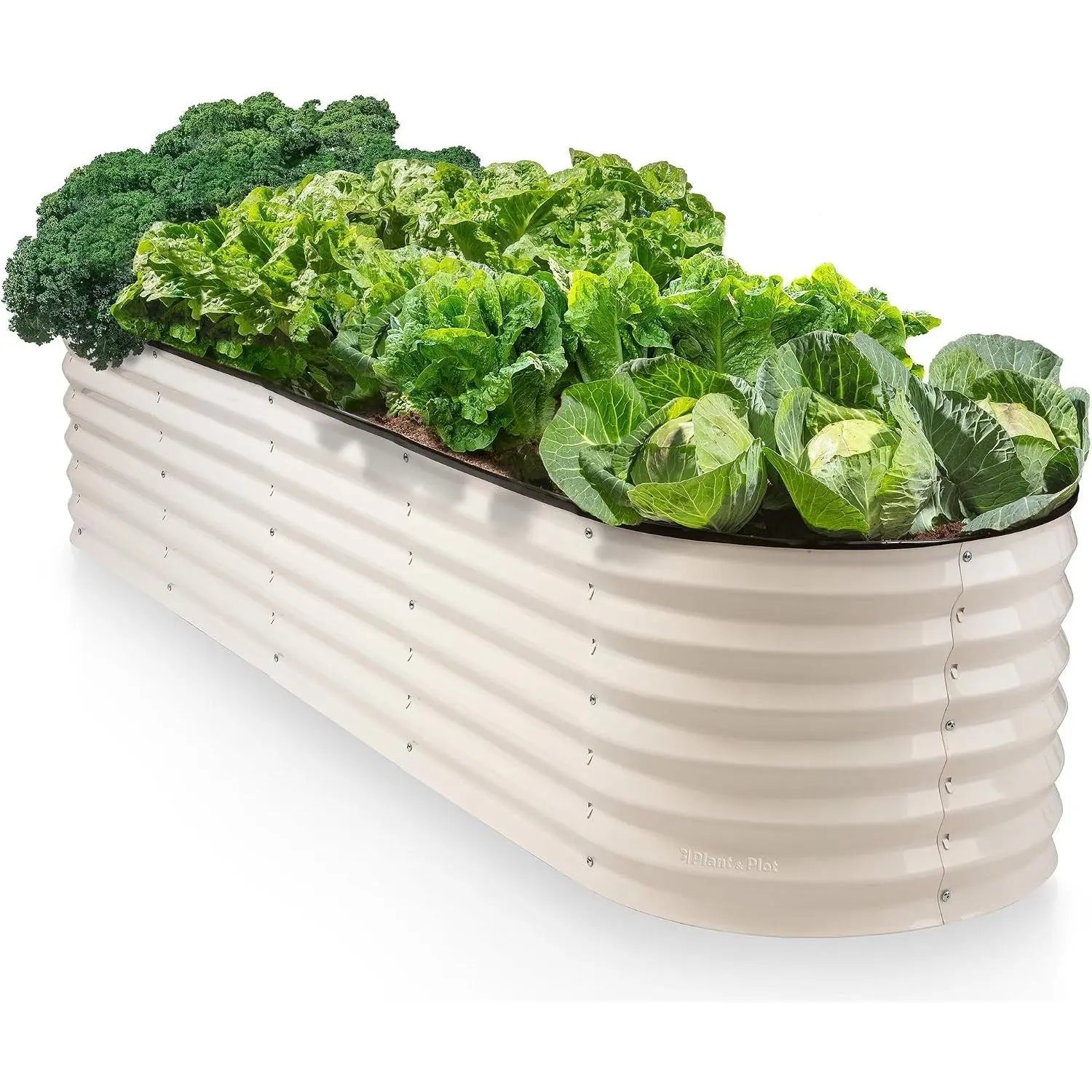 9-in-1 Galvanized Steel Raised Garden Bed 8×2×1.5 ft Modular Planter for Gardening Vegetables Flowers 18" Tall Metal Raised Garden Beds Outdoor White Patented Design Planter Box