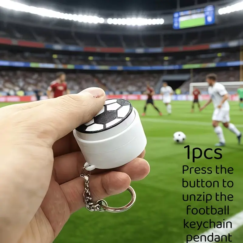 1 piece 3D printed key to unzip football keychain hanger for ball toys creative clicker ornament small decorative item