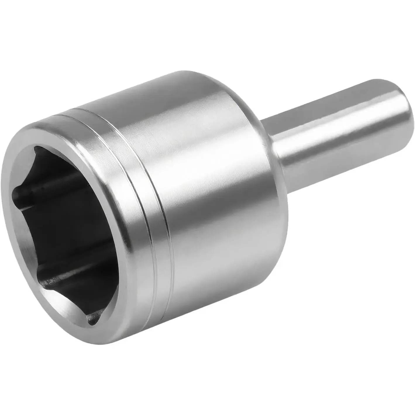 Upgraded Stainless Steel Scissor Jack Socket Drill Adapter Compatible with 3/8" and 1/2" Power Drills for 3/4" Hex Drive Jacks