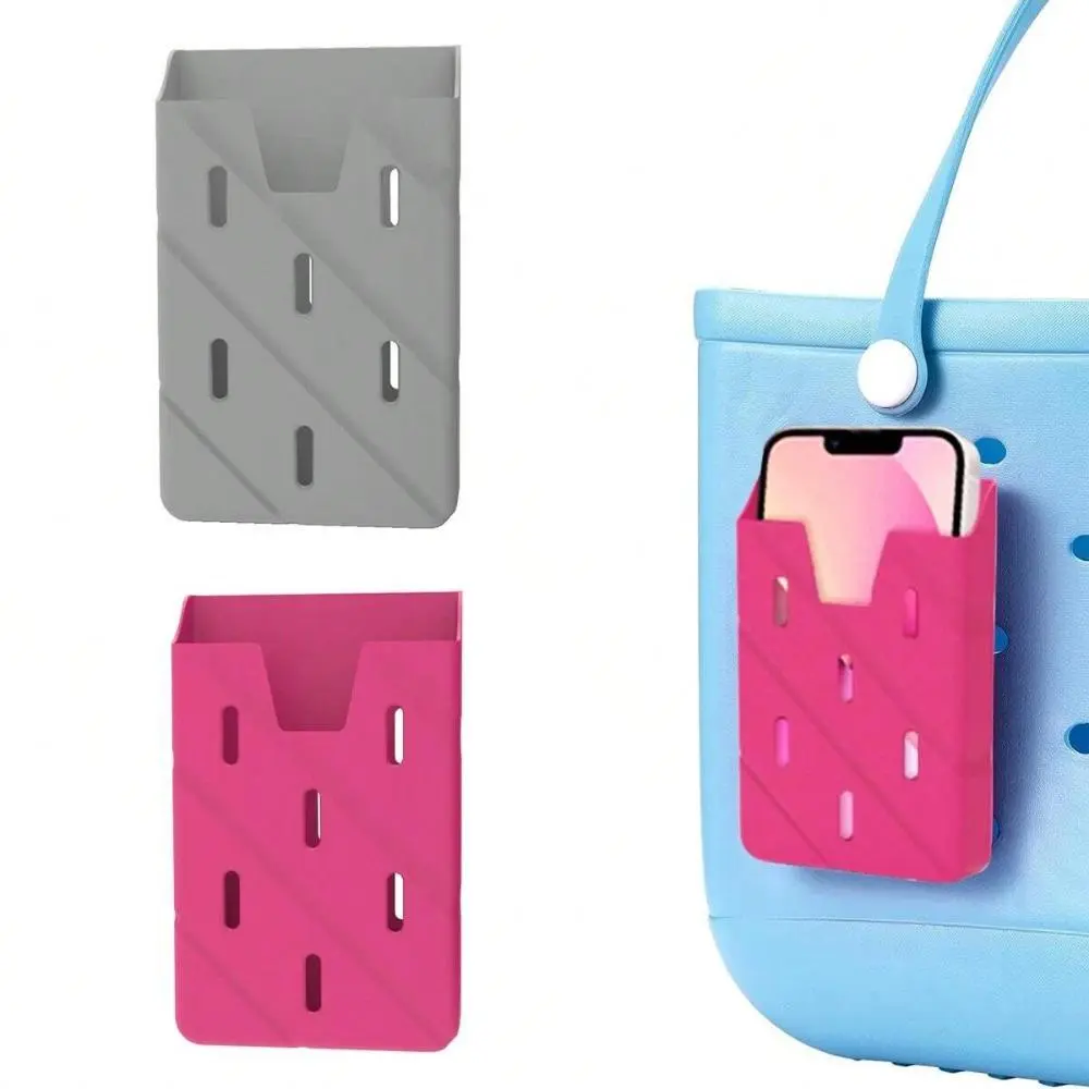 Waterproof Silicone Phone Storage Holder Fit for Beach Bags, Rubber Phone Sleeve With Charging Cutout, Versatile Storage Caddy for Travel Tote Bags, Great Accessory for Beach, Pool, Shopping & Trips