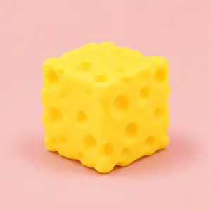 Yellow Cheese Block Squeeze Toy, Squishies Stress Relief Fidget Toy, Stress Balls  Cute Soft Slow Rising, Anti Anxiety, Hand Sensory Toy for Kids Adults