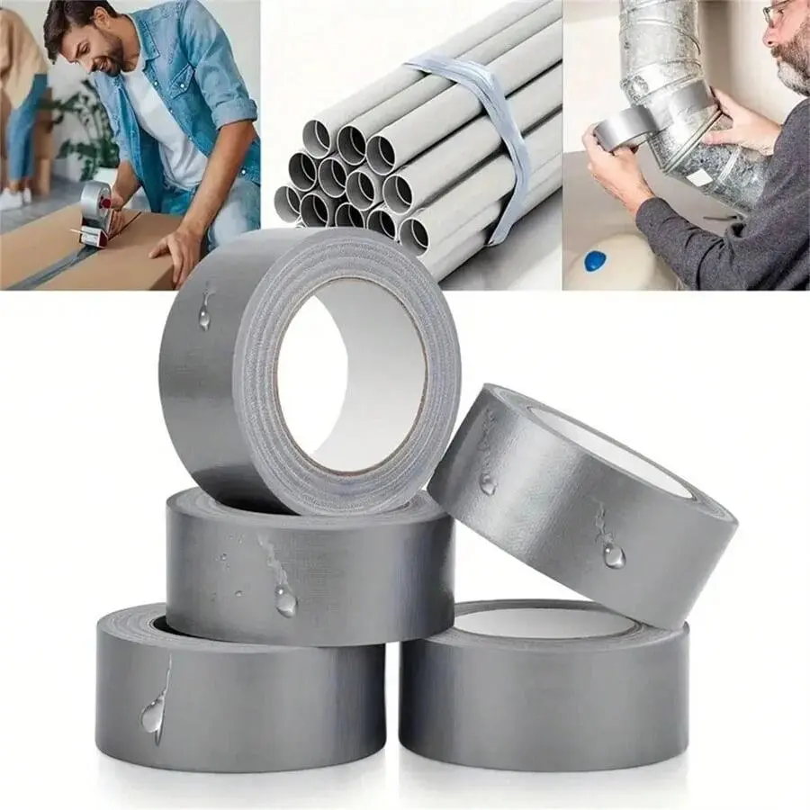 2pcs High-Strength Duct Tape - High Viscosity, Non-Tear, Hand-Tearable, Residue-Free, Heat Resist - Suitable for Home Pipe Repair, Industrial Sealing, General Packaging Use