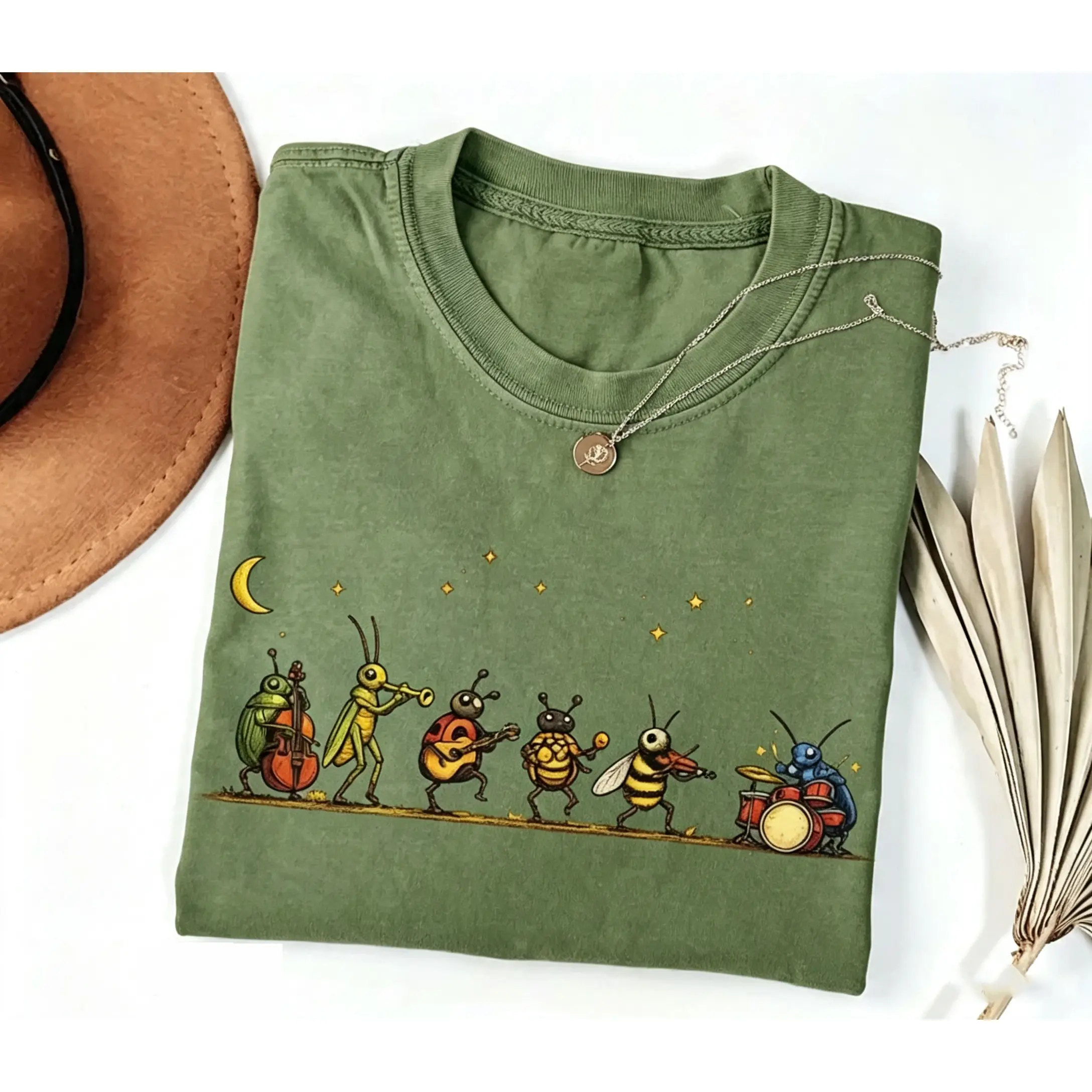 Vintage Insect Music Graphic Tee, Musical Bugs Illustration Tee, Bug Orchestra Shirt, Whimsical Nature Gift