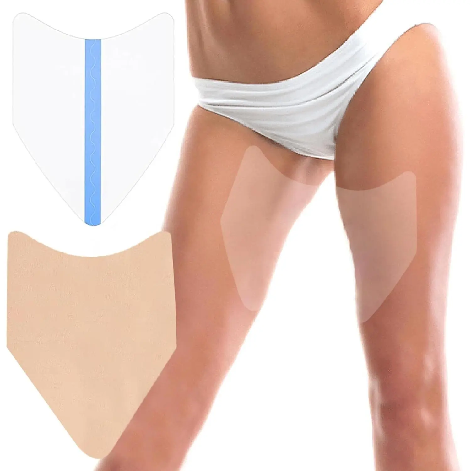 12PCS Anti Chafing Inner Thigh Patches Clear Invisible Waterproof Adhesive Thigh Lift Friction Protection Pads