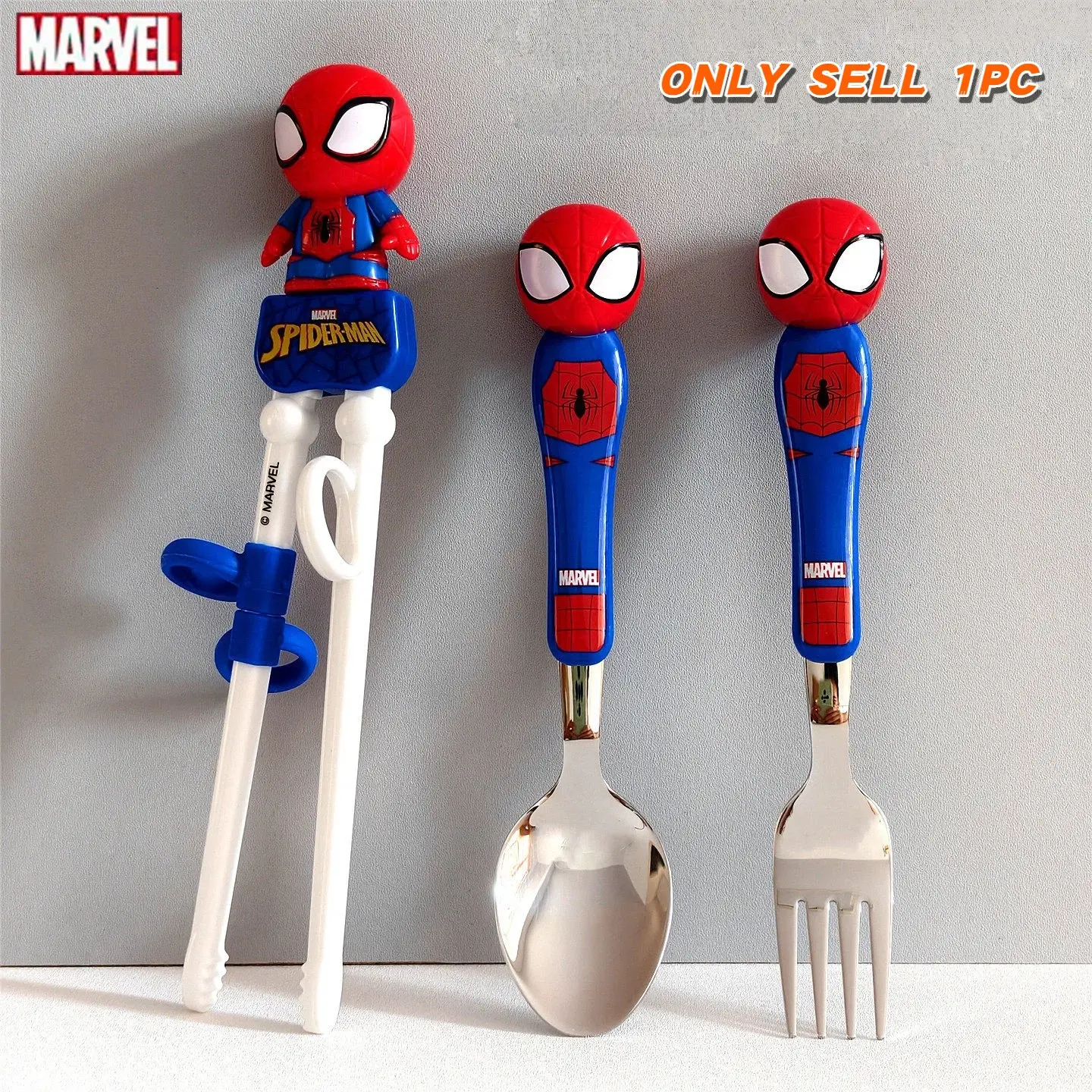 Marvel Spiderman Spoon Fork, 3D Figural Stainless Steel Cutlery Tableware, Aesthetic Lunchbox Flatware, Office School Picnic Gift, Utensils