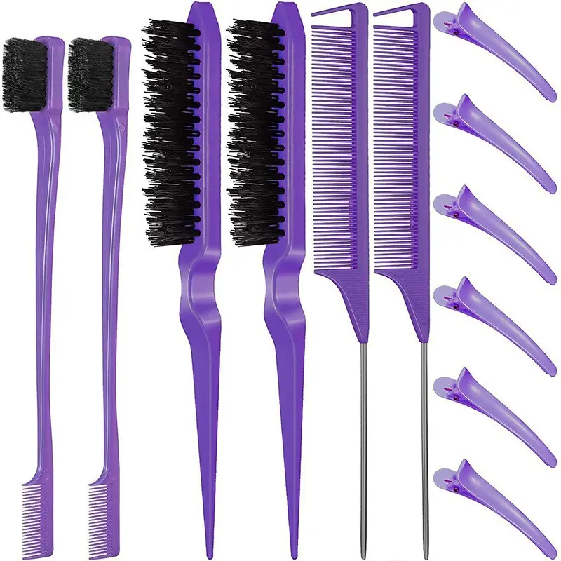 12-Piece Multifunctional Hair Salon Tool Set, Hair Combs for Curling and Straightening, Easy to Clean, Suitable for Wet and Dry Use, Rounded Teeth That Won’t Scratch the Scalp, Suitable for All Hair Types