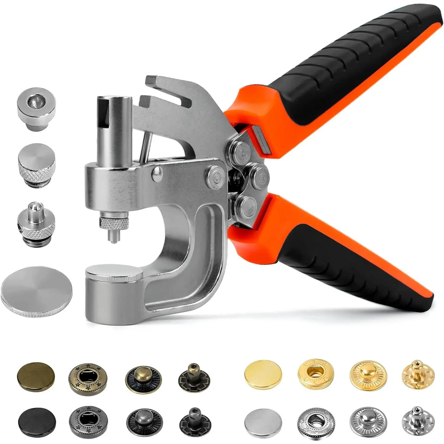 Leather Snaps and Fasteners Kit, Snap Button Kit Snaps Press Pliers and 15mm Metal Leather Buttons, 40Sets 4Colors Leather Snap for Fabric, Clothes, Jackets, Purse, Belts, Bags