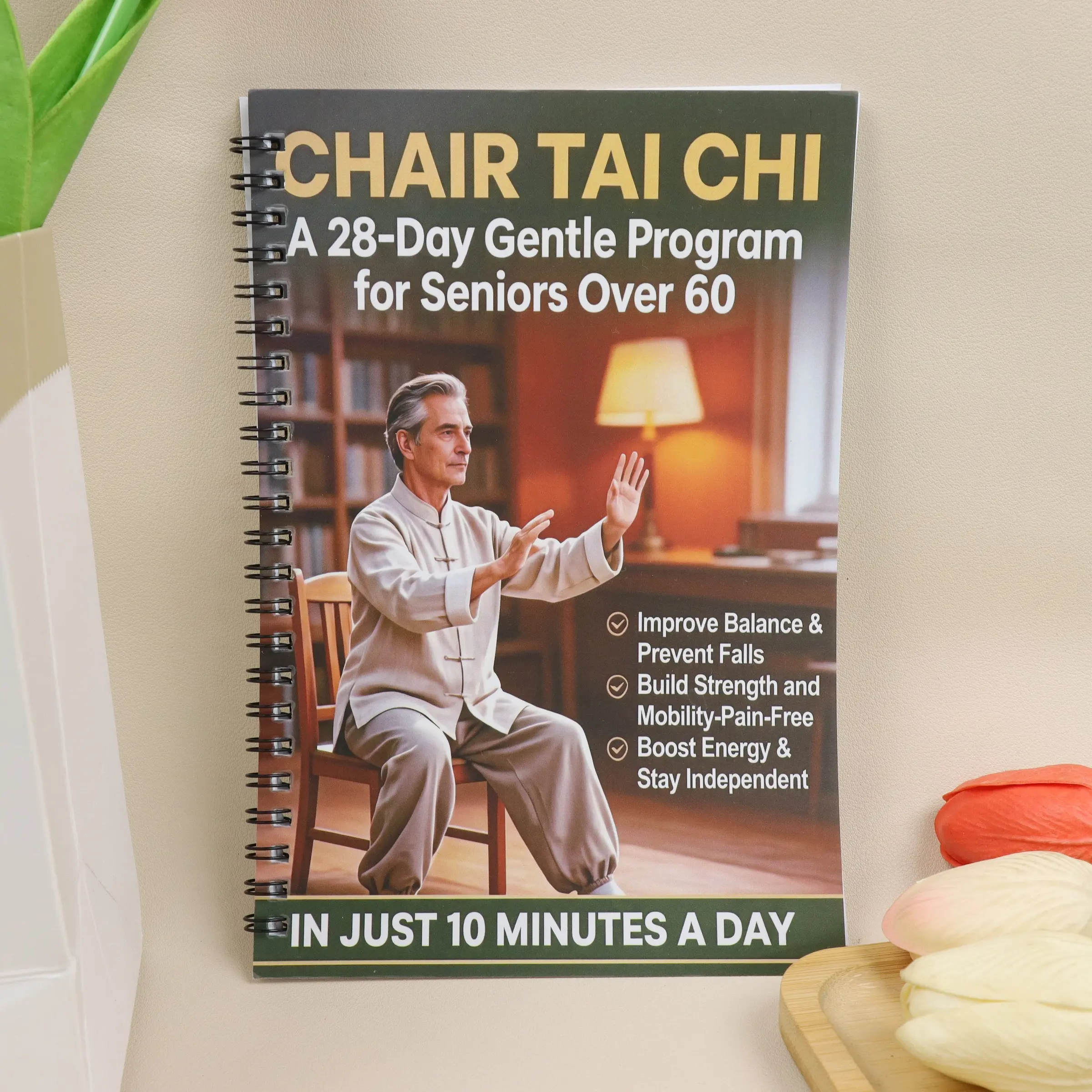 Tai Chi Walking Healthy Weight Loss Book for Seniors, 28-Day Progressive Training Plan, Joint-Friendly, Low Impact, Indoor/outdoor, Beginner Friendly